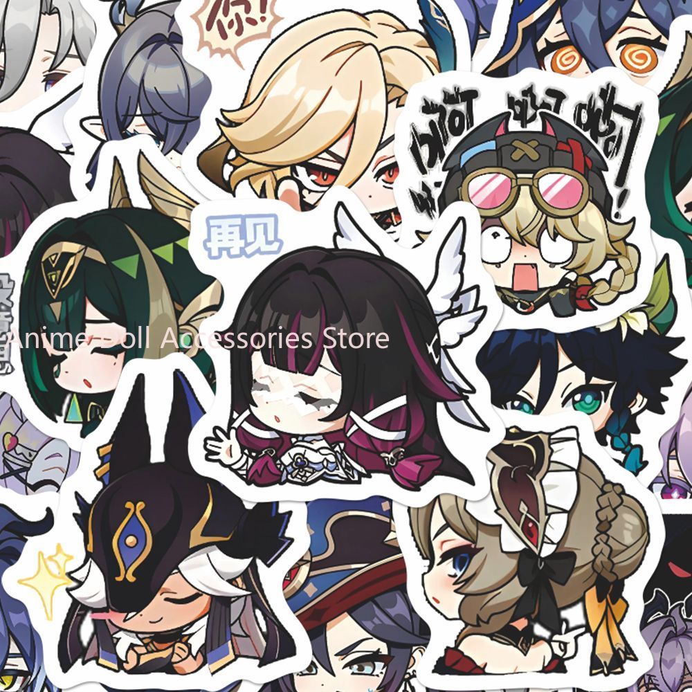 Skateboard - 64 pegatinas de anime de Genshin