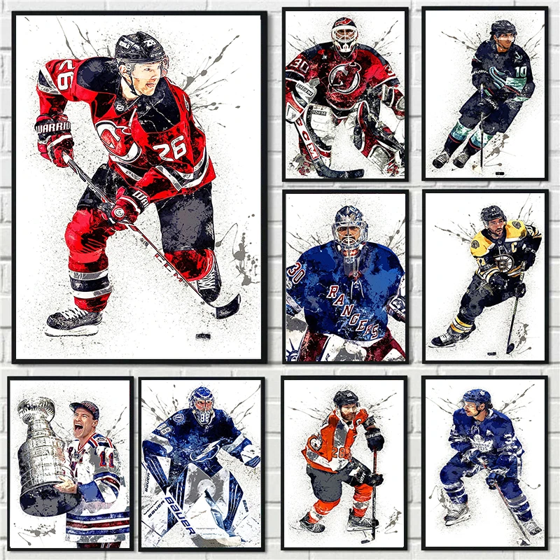 Abstract Ice Hockey Portrait S - Sports Equipment Poster reseña y precio
