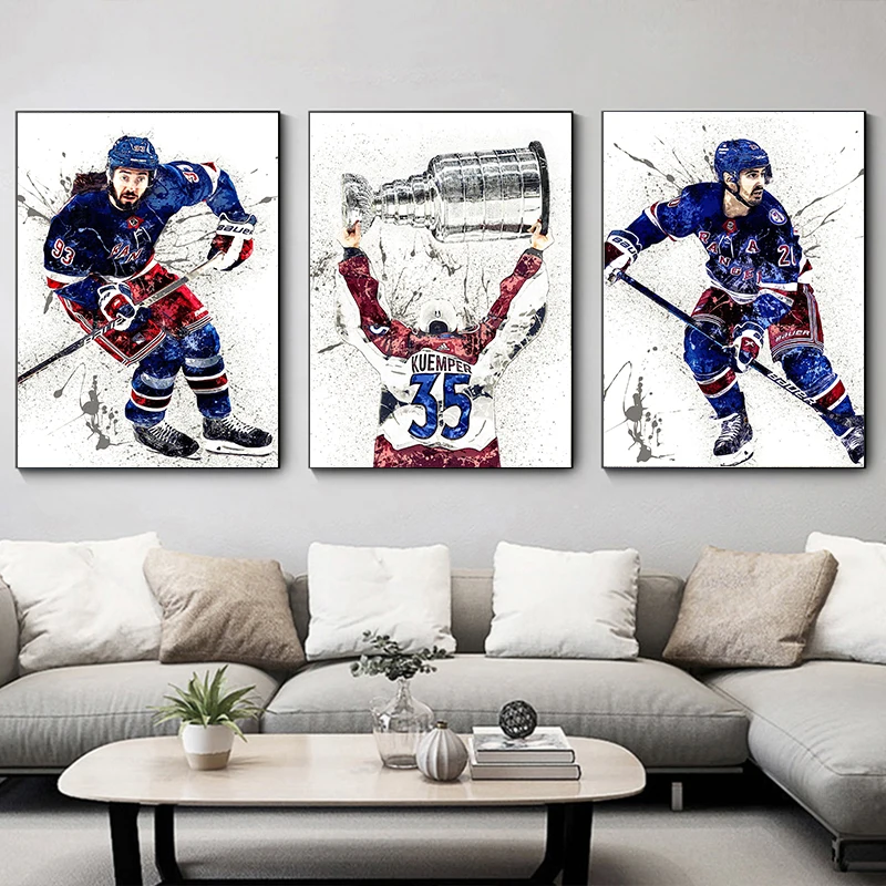 Abstract Ice Hockey Portrait S - Sports Equipment Poster reseña y precio