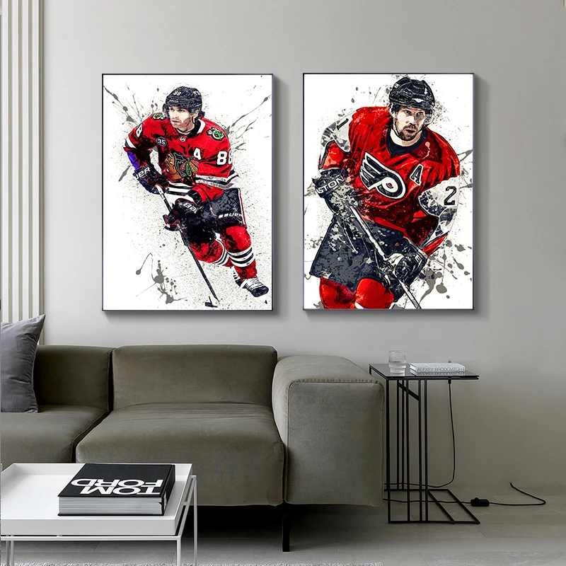 Abstract Ice Hockey Portrait S - Sports Equipment Poster reseña y precio
