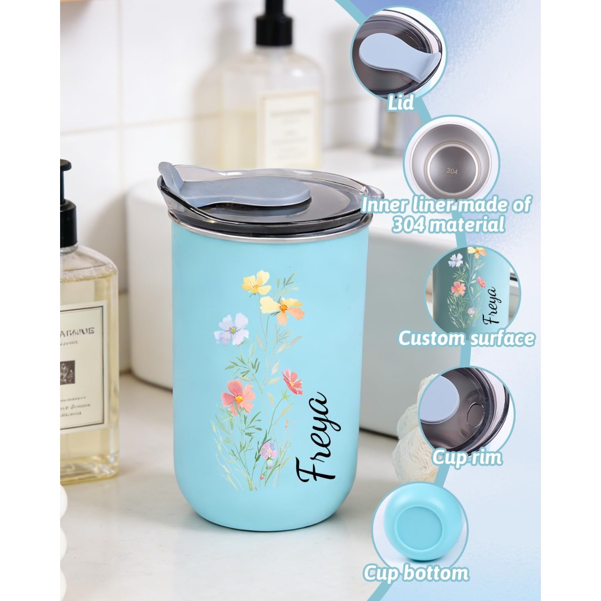 Taza de café personalizada de  - Sports Water Bottle Insulated reseña y precio